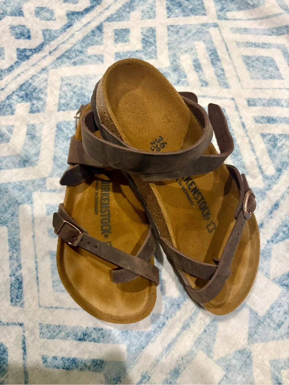 Birkenstock Kids Brown Suede Strappy Sandals